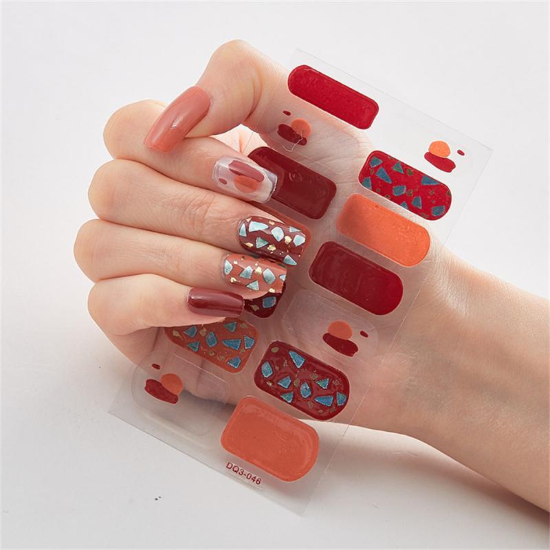 Pegatinas de Uñas de Cobertura Completa Esmalte de Uñas de Moda Decoración de Uñas Brillo Espumoso Autoadhesivas Manicura Diseñador Pegatina de Arte de Uñas