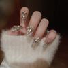 Luxurious Heart Diamond Press-on Nails - Reusable Bridal Style Nail Art Stickers