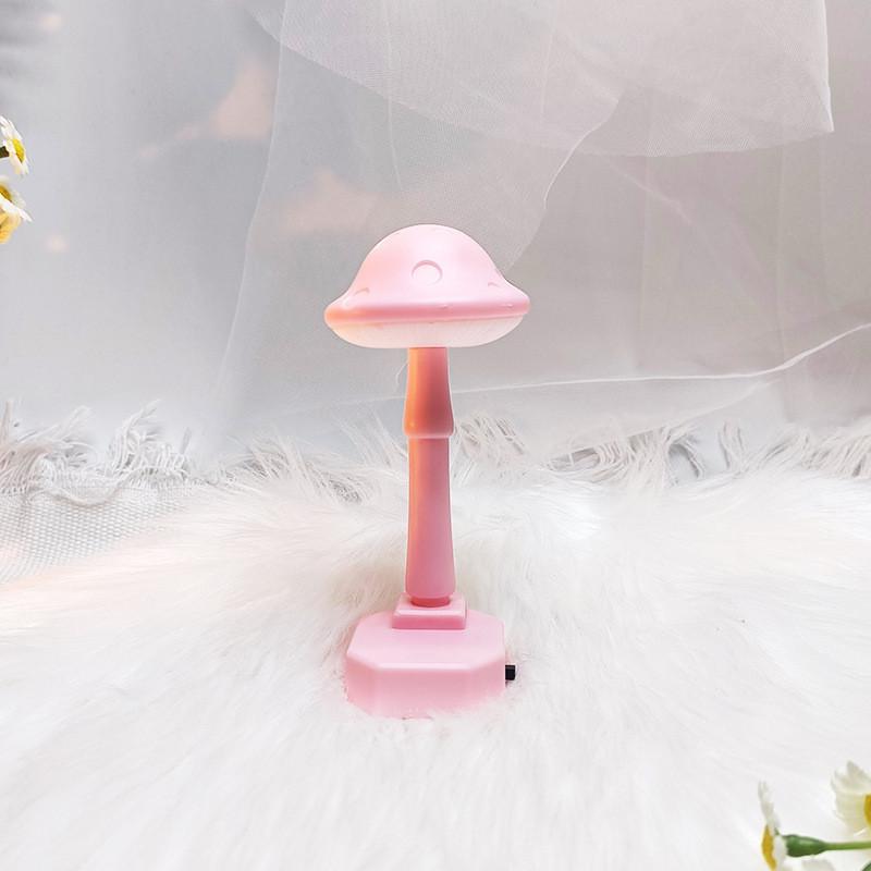 

Cute Mushroom Small Mini Childrens Creative Night Light Button Cell Power Supply рожевий