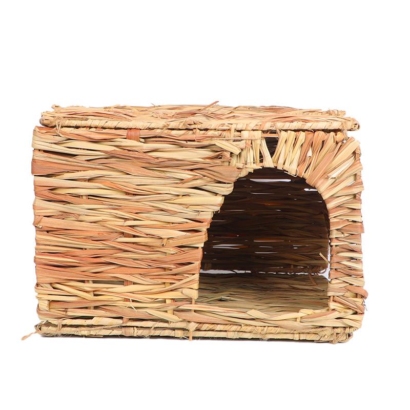 Hand-Woven Ficus Carica Foldable Pet House for Guinea Pigs & Rabbits