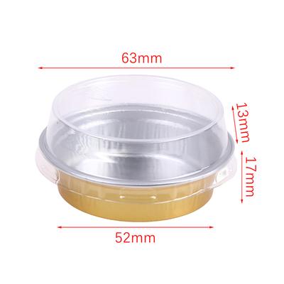 10 moldes para hornear mini pasteles redondos de papel de aluminio de 35 ml con tapa de plástico