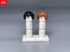 MOC Bricks 4cm Figure Body Wear Male Boy Fire Brown Hairs Assembled Building Blocks Educatinal Plastic Toys