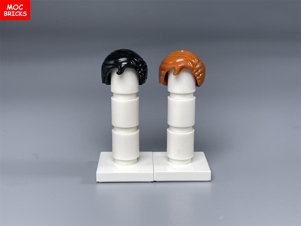 MOC Bricks 4cm Figure Body Wear Male Boy Fire Brown Hairs Assembled Building Blocks Educatinal Plastic Toys