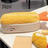 Kids Plush Pencil Case Fried Shrimp Tail Case, Cute Large Capacity Pouch, Fun Desk Organizer Adorable Stationery Bag for Students, School Gift