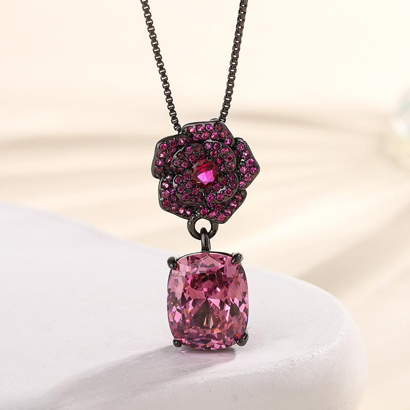 Jewelry Copper Bottom Gold-Plated Simulation Bird'S Nest Cut Black Gold Retro Camellia Set 10 * 12