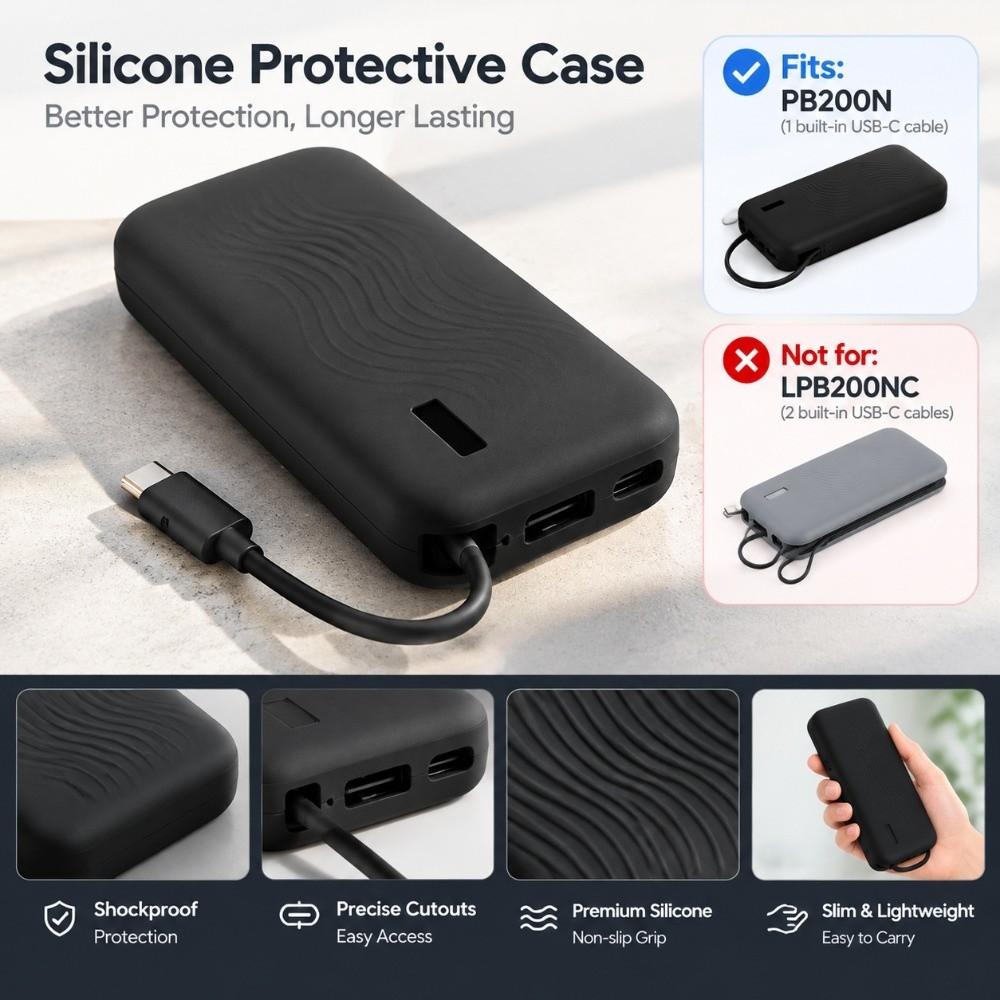 Silicone Carrying Organizer Sleeve for CUKTECH CP25 PB200N 20000mAh 55W Travel