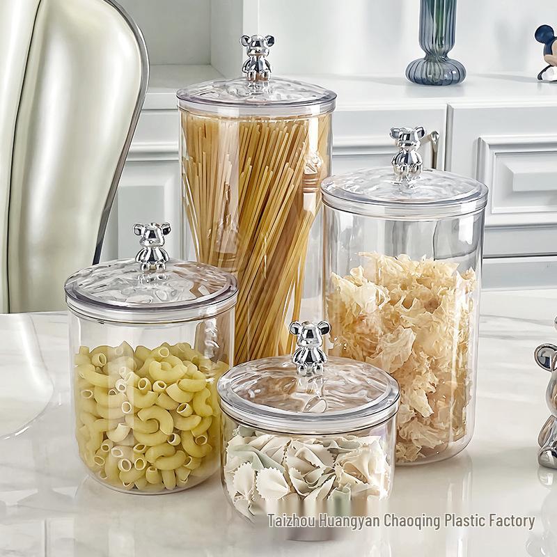 Silver Bear Airtight Food Storage Jars - Moisture-Proof for Kitchen Grains & Dried Goods