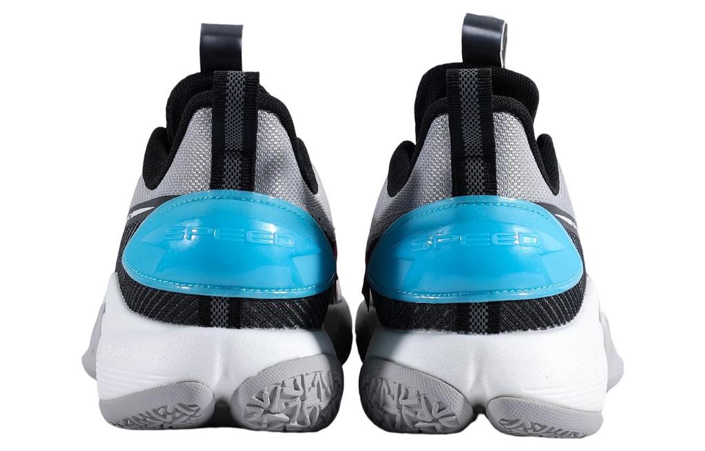 Li Ning Speed 7 Cushioning Slip Resistant Abrasion Resistant Low Top Basketball Shoes Men's Gray Black Blue ABPT013-4
