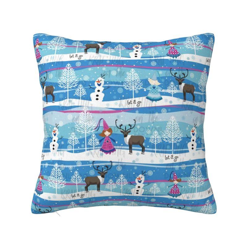 Custom Frozen Olaf Elsa Manga Pillow Case 45x45cm Nordic Cushion Cover Soft Pillowcase