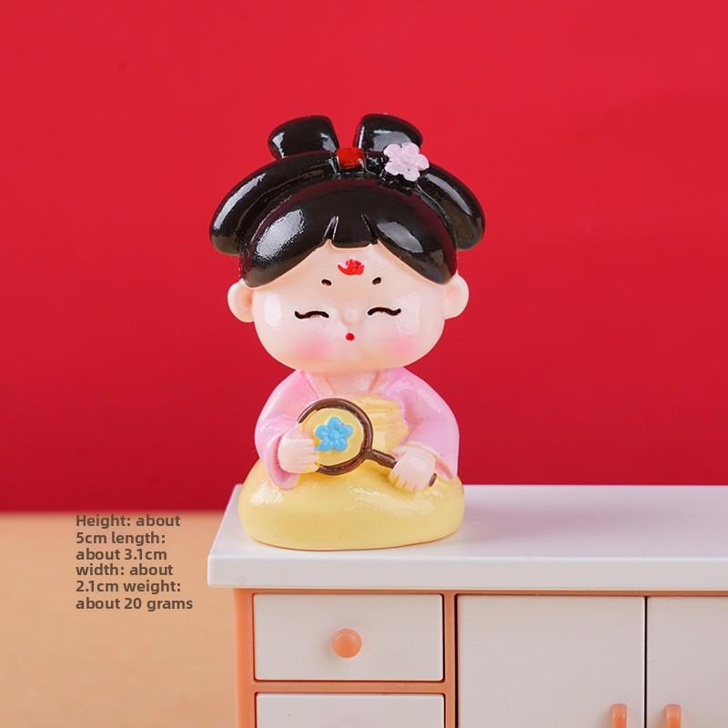 Tang Dynasty Women Creative Decorative Piece - Wealthy Woman - Ancient Style - Cute Home Office Desk Decoration - Resin Small Decorative Piece