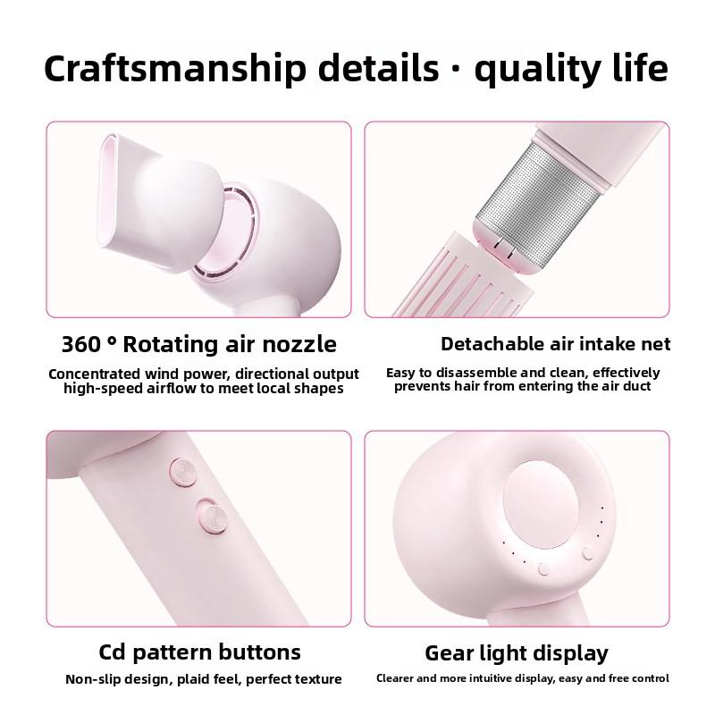 Secador de Cabelo de Íons Negativos de Alta Velocidade, Vento Forte, Doméstico de Alta Potência para Cuidado Capilar com Íons Negativos, Secador de Cabelo, Silencioso e de Secagem Rápida
