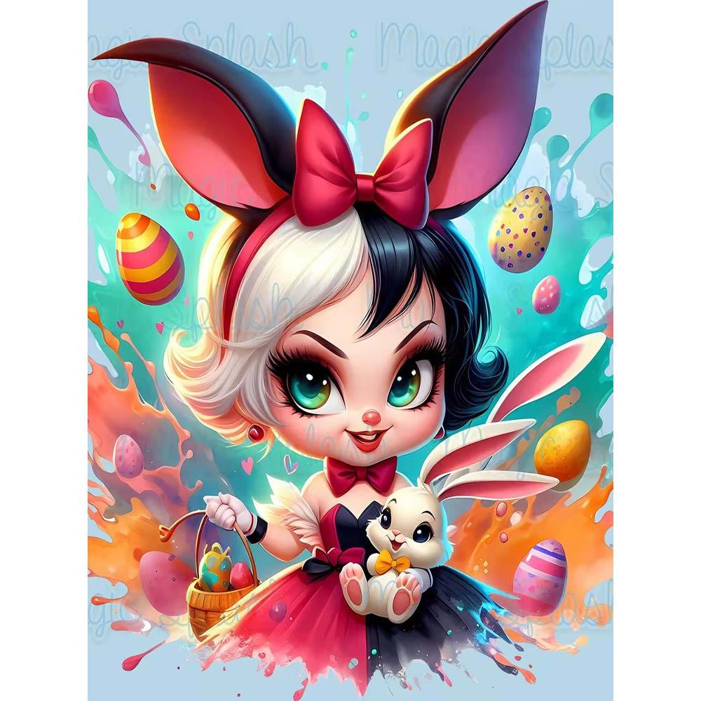 Rabbit Ear Eevee Frozen Anna Elsa Diamond Painting New Full Diamond Cute Girly Style Handmade DIY Diamond Embroidery Material Pack