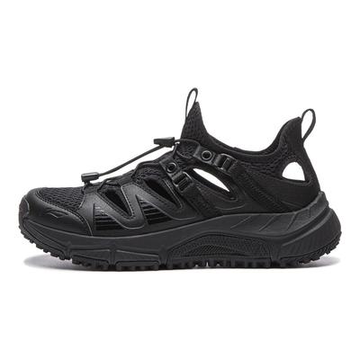 Li Ning Cushioning Slip Resistant Abrasion Resistant Support Lightweight Low Top Casual Running Shoes Women's Black ARSW122-2