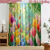 2D Flat Printing 2pcs Curtain Curtains Spring Garden with Butterflies Digital Printed Polyester Drapes Holiday Decorations for