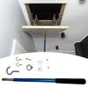 Retractable Attic Stair Pull Rod System Customizable Length Sturdy Metal Hooks Easy Installation Attic Stair Pull System