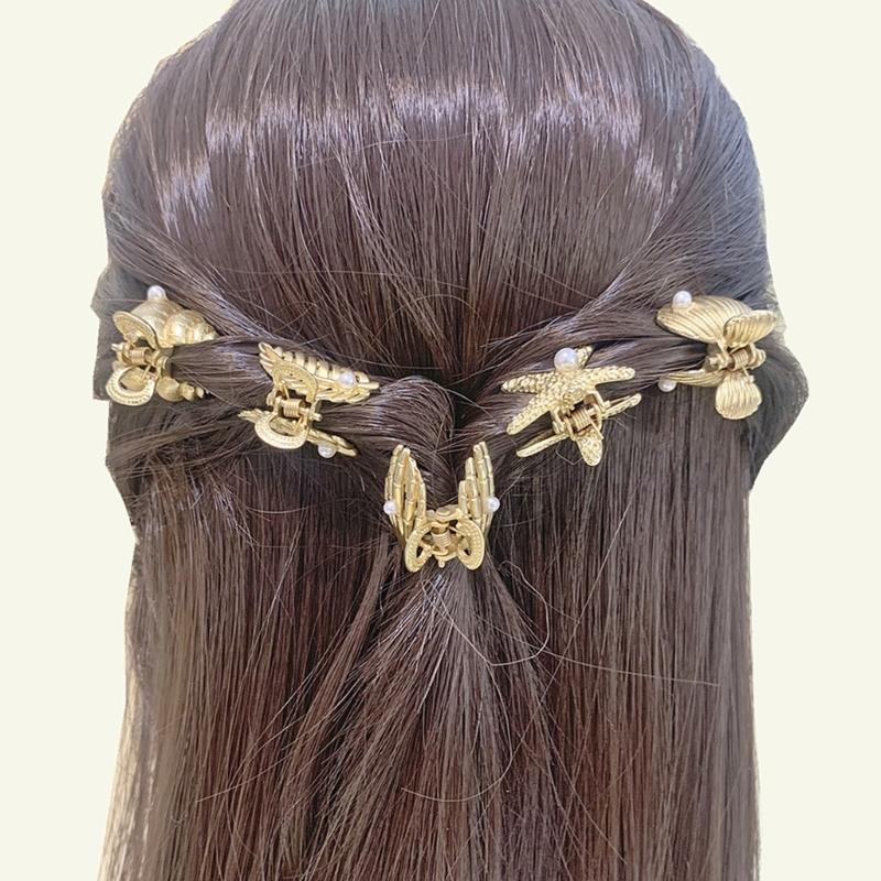 Versatile Shell Hair Clip Elegant Pearls Embellished Shell Hair Clip with Natural Conch Designs for Women