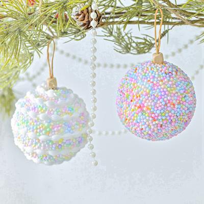 9pcs Macaron Color Painted Foam Ball Christmas Ball Holiday Decorations