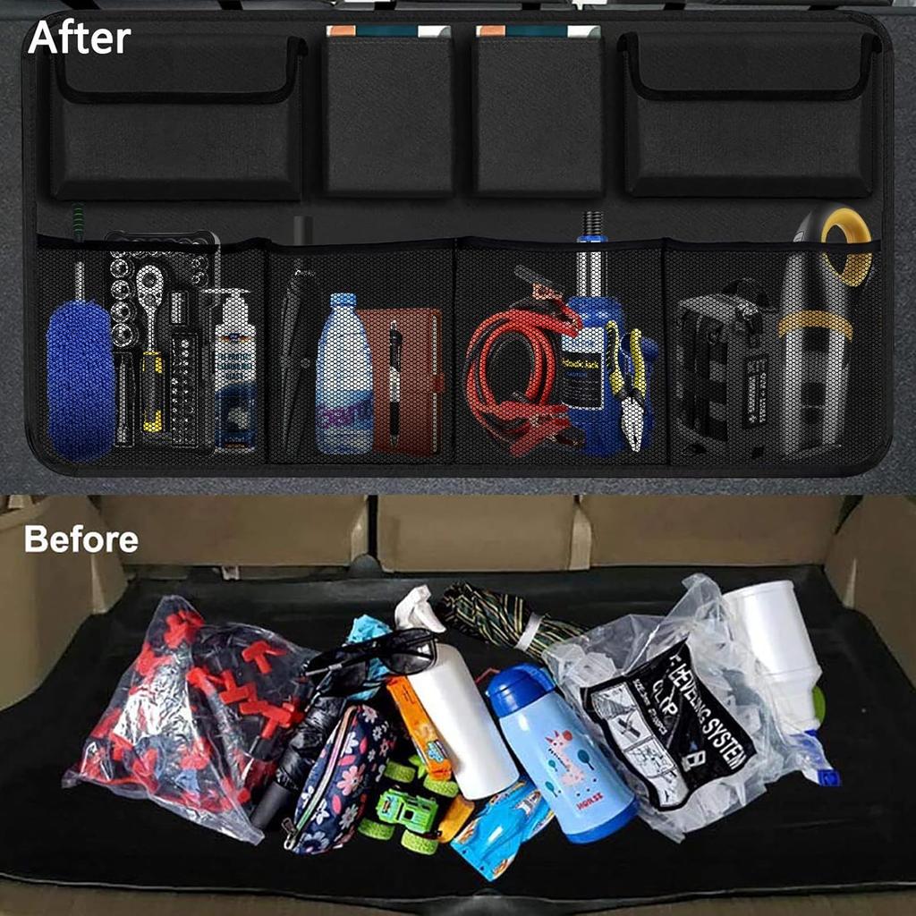 Car Trunk Organizer, Large Capacity Car Organizers And Storage With 8 Pockets, Waterproof Backseat Hanging Organizer For SUV, Truck, MPV, Interior