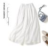 Pantaloni Estivi da Donna in Lino Leggero Drappeggiati Larghi a Gamba Larga Casual Snellenti a Nove Punti Pantaloni Vintage da Donna