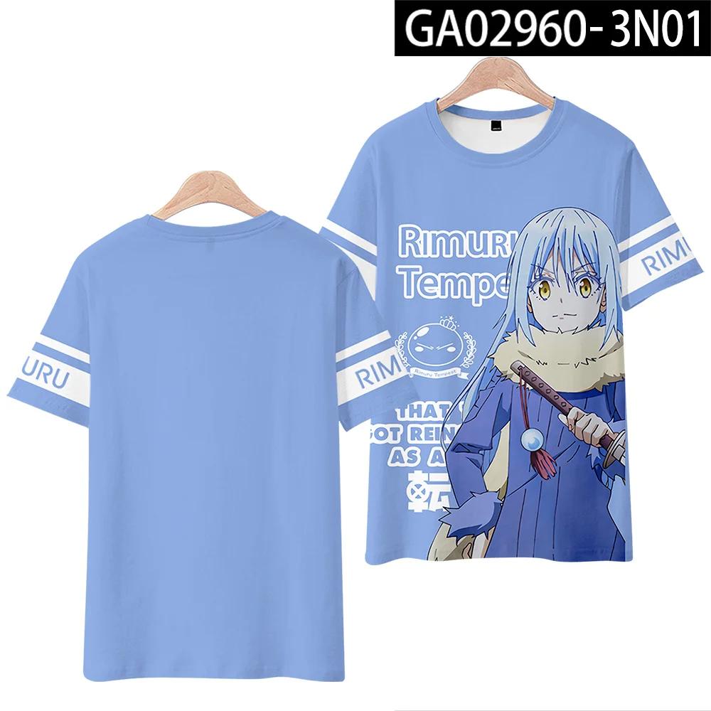 That Time I Got Reincarnated As A Slime Rimuru Tempest 3D Print T Shirt Women Men Summer Short Sleeve Funny Tshirt