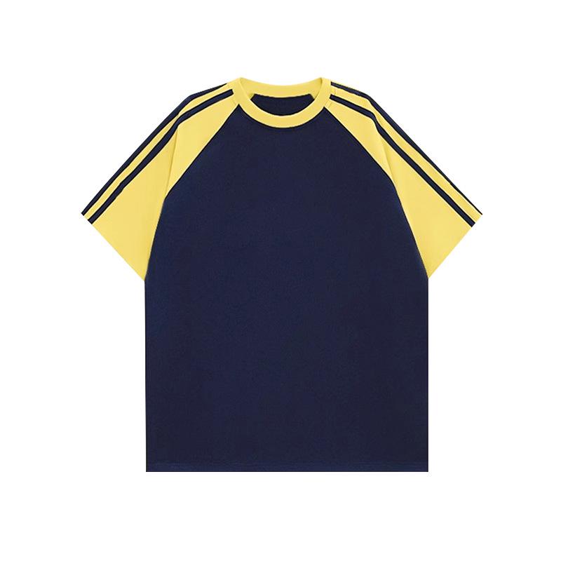 Women's Contrast Raglan Three-Stripes Short Sleeve Customized Logo T-Shirt