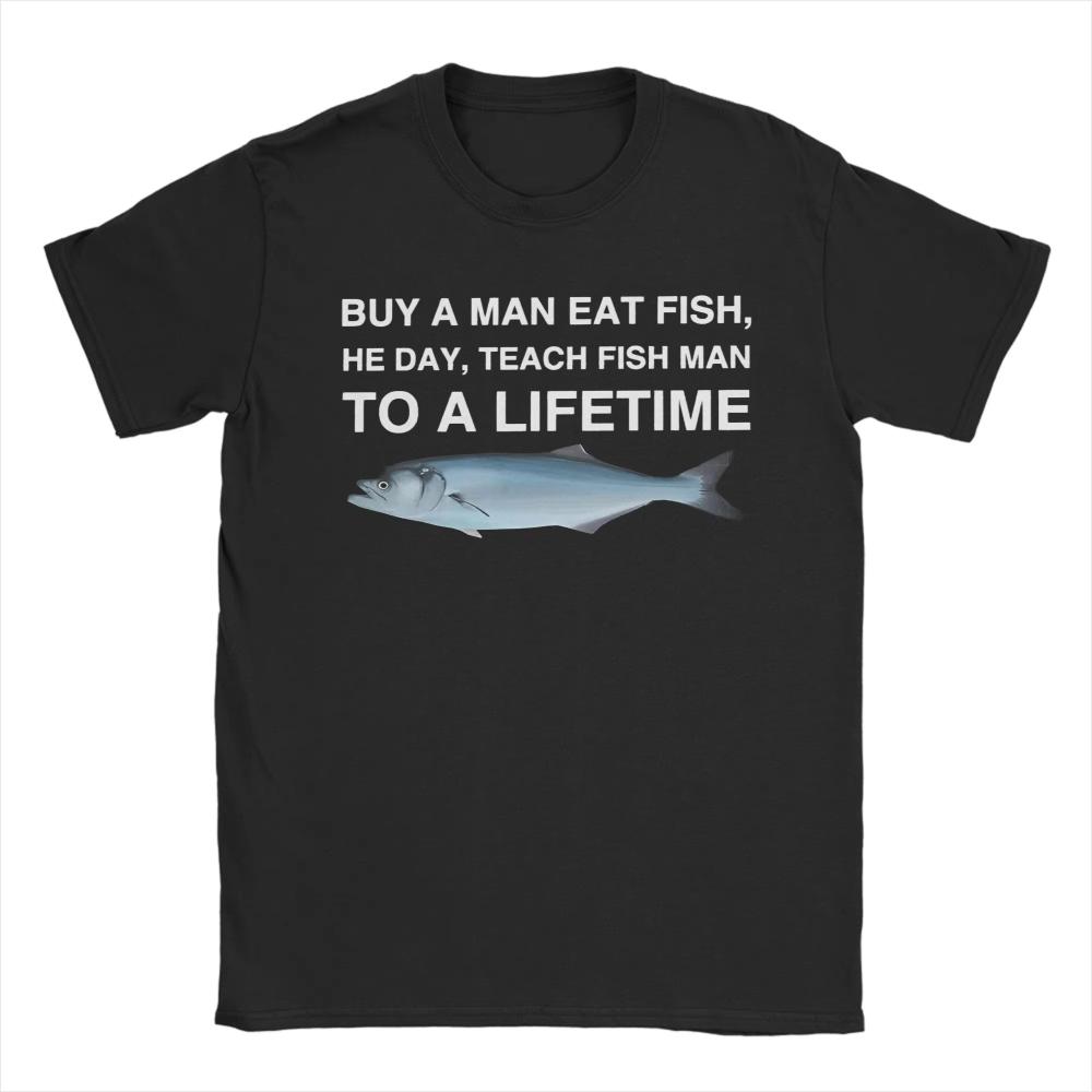

Vintage Funny Fish Diagram Meme Graphic Print TShirt for Men Women Round Collar Cotton TShirt Short Sleeve Tees Unique Clothing S