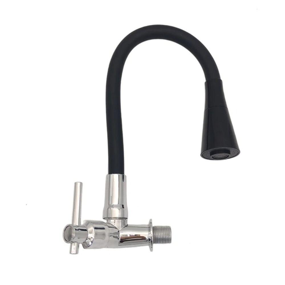 Black Single Cold Water Tap Flexible Rotatable Kitchen Faucet  Kitchen Space