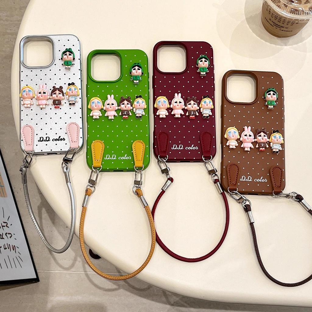 3D Crying Baby Doll iPhone 17 Pro Max Case with Lanyard, Fits Models 13-15, High-End Design.
