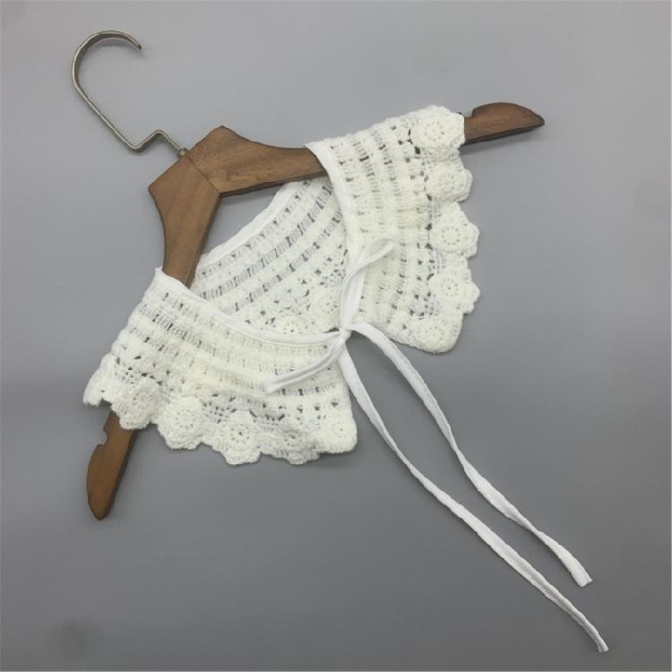 Multifunctional Detachable Fake Collar Kids Girls Knitted Flower Mini Shawl Wrap