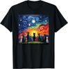 Cats Family Painting Art Starry Night Kitty Kitten Van Gogh T-Shirt