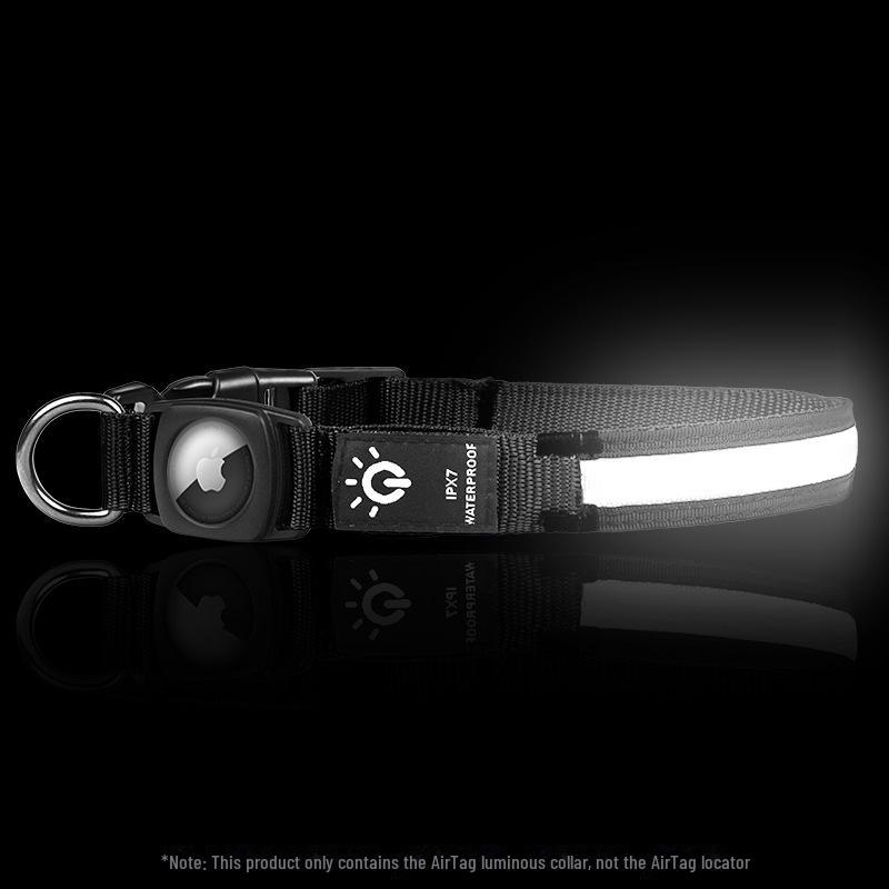 Waterproof LED Pet Collar: AirTag Tracker & USB-Rechargeable Luminous Protective Cover