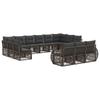 Garden Sofa Set 13 Pcs. Gray and Dark Gray Poly Rattan