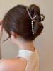 Elegante Schwarze Strass-Haarklammer - Großes High-End-Accessoire