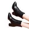 Martin Boots Women's New Autumn and Winter Velvet Boots Medium Heel High Heel Cotton Shoes Thick Heel Short Boots Soft Sole