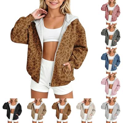 Girls' Leopard Print Hoodie Casual Pullover for Everyday Wear