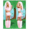 Costume Gatto Leopardo da Donna con Coda Cappuccio Peloso Animale Cosplay Outfit Festa di Halloween Travestimento Clubwear