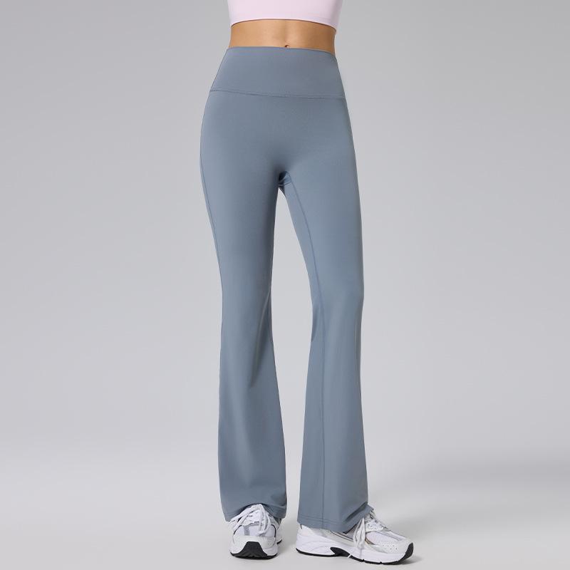 1011 Spring and Autumn Naked High Waist Hip Lifting Flared Pants High Elastic Trace Running Fitness Pants Slightly Pulled Yoga Pants