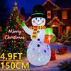 4.9FT LED Inflatable Xmas Yard Decor Snowman Candy Cane Toy Gifts Christmas Home Decoration Ornament Festive Gift Supplies Decor