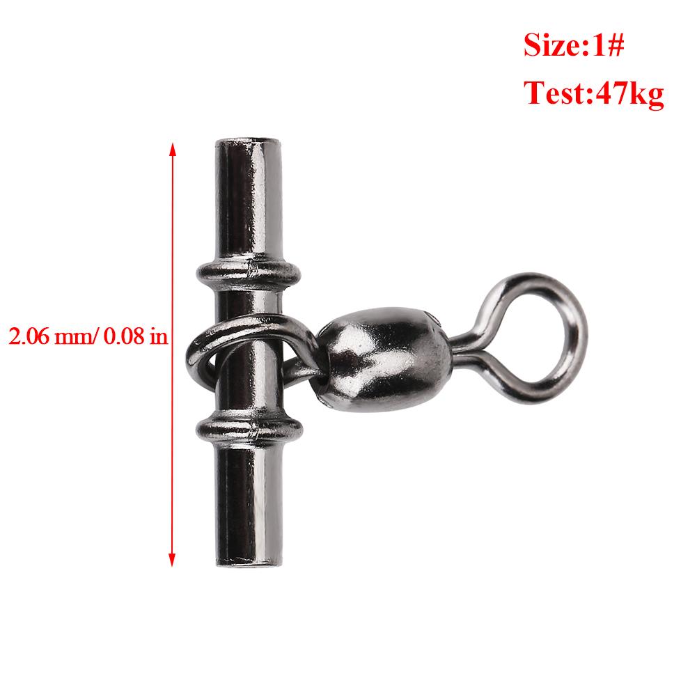 20pcs Set T Shape Line Crane Fishing Swivels Connectors Accessories (2Celsius0# )