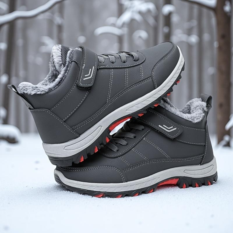 Men's Thickened Winter Snow Boots Fleece Lined Ankle High Non Slip Outdoor Hiking Daily Wear Cold Weather Athletic Durable Shoes Sizes 39-46