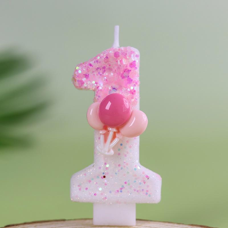 Creative Number Balloon Candles for Birthday Cake Decoration Party Number 1