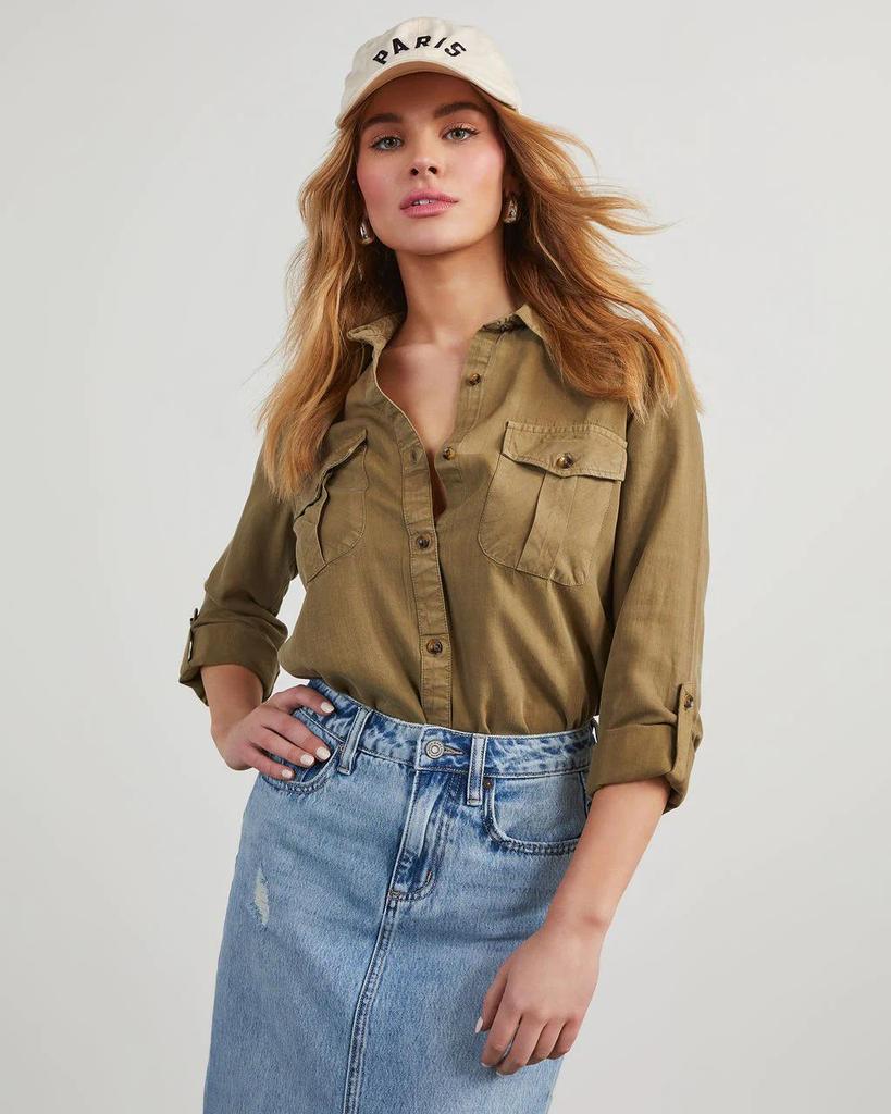 Women's Long-Sleeve Denim Shirt with Turn-Down Collar - Casual, European and American Style (Style 16810)