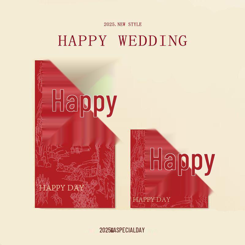 Creative Double Happiness Red Envelopes for Wedding, Bride Pickup, and Door Blocking - Mini and Large Sizes