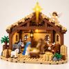 Compatible with LEGO Bricks, This Christmas Nativity Scene Building Toy Set Comes with Lights and Is a Great Educational Gift