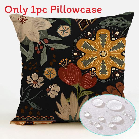 Polyester Waterproof Pillow Cover With Floral Pattern For Living Room Decor