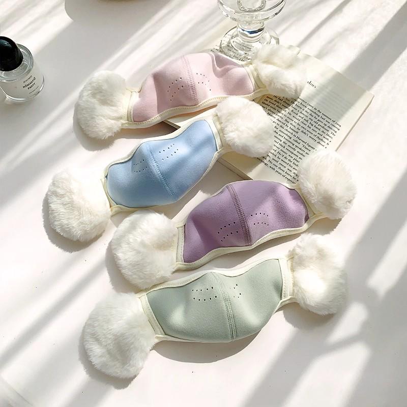 Children's 3D Plush Ear Warmer Mask - Warm, Breathable, Solid Color Cold Protection for Boys and Girls