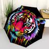 1pc Colorful Tiger Face Automatic Opening and Closing Umbrella - Small Umbrella Suitable for Various Occasions A019