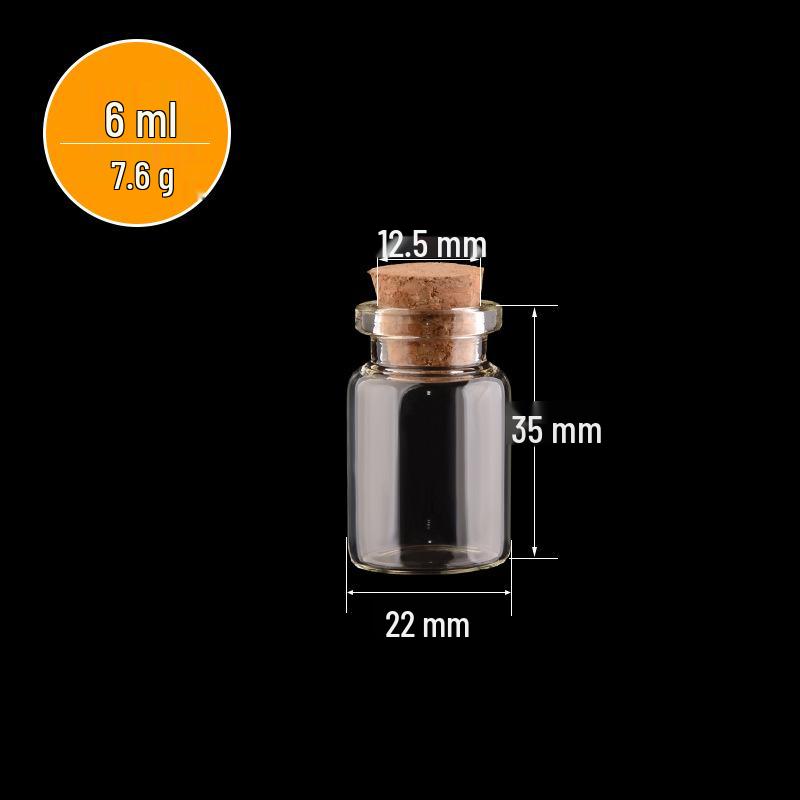 22mm Caliber Transparent Cork Stopper Cylinder Rainbow Glass Wish Bottle