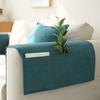 Cotton Linen Fabric Storage Armrest Pad Anti Slip Dustproof Simple Storage Pocket Four Season Universal Sofa Armrest Cover Cloth