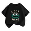 Cartoon One-Eyed Monster T-Shirt - Summer Casual Cotton Top, Round Neck, Short Sleeve for Kids
